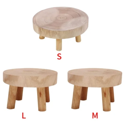 Mini taburete de madera para exhibición de plantas, taburete decorativo de madera para plantas, soporte para bonsái para interior y exterior, hogar, jardín, fácil instalación C