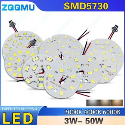 1 pieza LED 5W 7W 9W 12W 15W 18W 24W SMD5730 PCB lámpara de luz LED tablero de cuentas tablero de lámpara de aluminio para bombilla LED