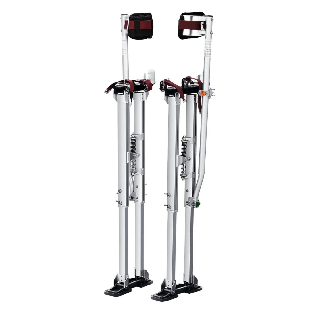Zancos para paneles de yeso, zancos de herramientas de aluminio ajustables de 36''-50'' con rodilleras protectoras, zancos de trabajo duraderos y antideslizantes
