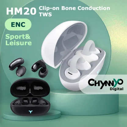 Auriculares inalámbricos HM20 TWS con Bluetooth, cascos de conducción ósea con micrófono, Clip para la oreja, IPX5, ENC, para deportes