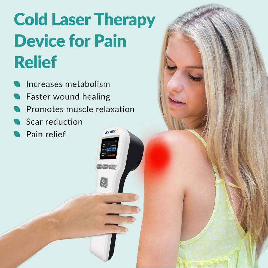 Dispositivo de terapia láser infrarroja de bajo nivel, dispositivo LLLT para alivio del dolor de cuello y hombros, 880mW, 650nm, 808nm, clase 3b/4