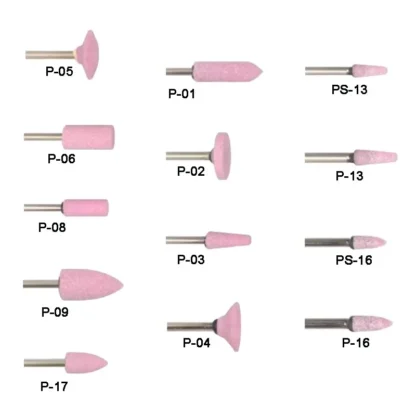 Pulidora de laboratorio Dental, fresas de pulido de piedra, fresas de pulido rosa para materiales dentales de aleación de Metal, 100 unids/set