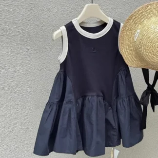 Vestidos casuales para niñas Vestido casual sin mangas de retazos Ropa para niñas pequeñas de 2 a 6 años Vestido de princesa para niñas