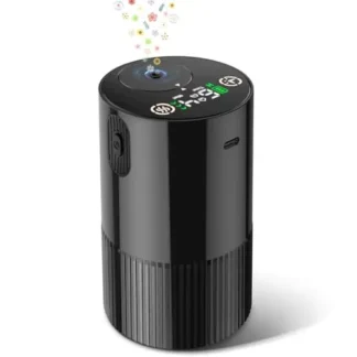Difusor de aromaterapia para el hogar con indicador de batería, máquina de aire aromática portátil 1/2/3 y función de temporizador de niebla continua-Negro