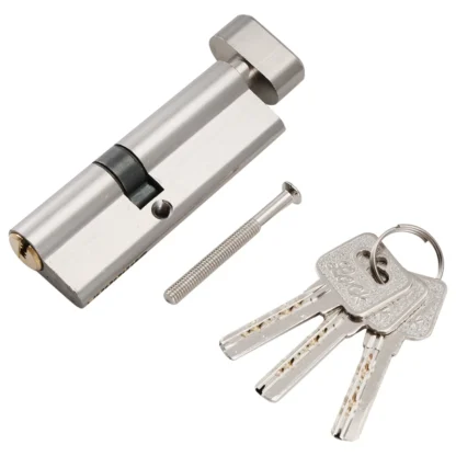 Cilindro de cerradura de puerta de cobre de seguridad, manija de bloqueo de llave de latón para Interior de dormitorio y sala de estar, Hardware de puerta de 80Mm