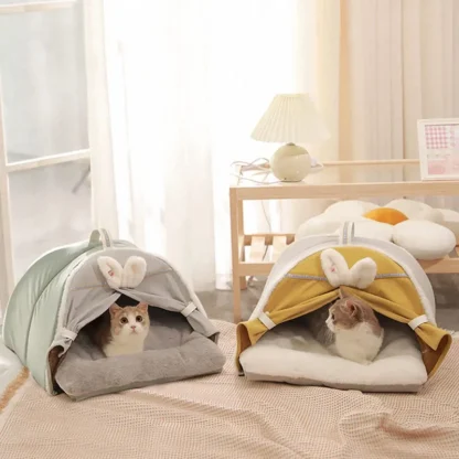 Casa acogedora de invierno para mascotas, perrera suave para perros y gatos, cueva para dormir, gatito, cachorro, tiendas suaves y cálidas, cama lavable extraíble para Chihuahua