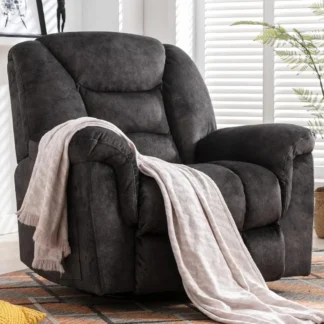 Mecedora reclinable, poltronas reclinables giratorias de gran tamaño, cómodas sillas mecedoras planeadoras para hombre grande, sillones reclinables extra anchos