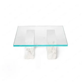 Mesa de centro de vidrio templado cuadrada minimalista para apartamento pequeño, mesa de té acrílica creativa para el hogar, luz para sala de estar