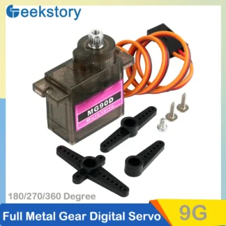 9g Micro Servo Digital MG90D engranaje de Metal 4,8 V-6.0V Motor de cepillo para ladrillos MOC RC avión helicóptero avión 450 Drone piezas de juguetes
