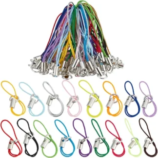 200 Uds., 17 colores, correa para la muñeca, cordón desmontable para teléfono móvil, correa de anillo dividido, cordones para lazo móvil, kit de fabricación colorido