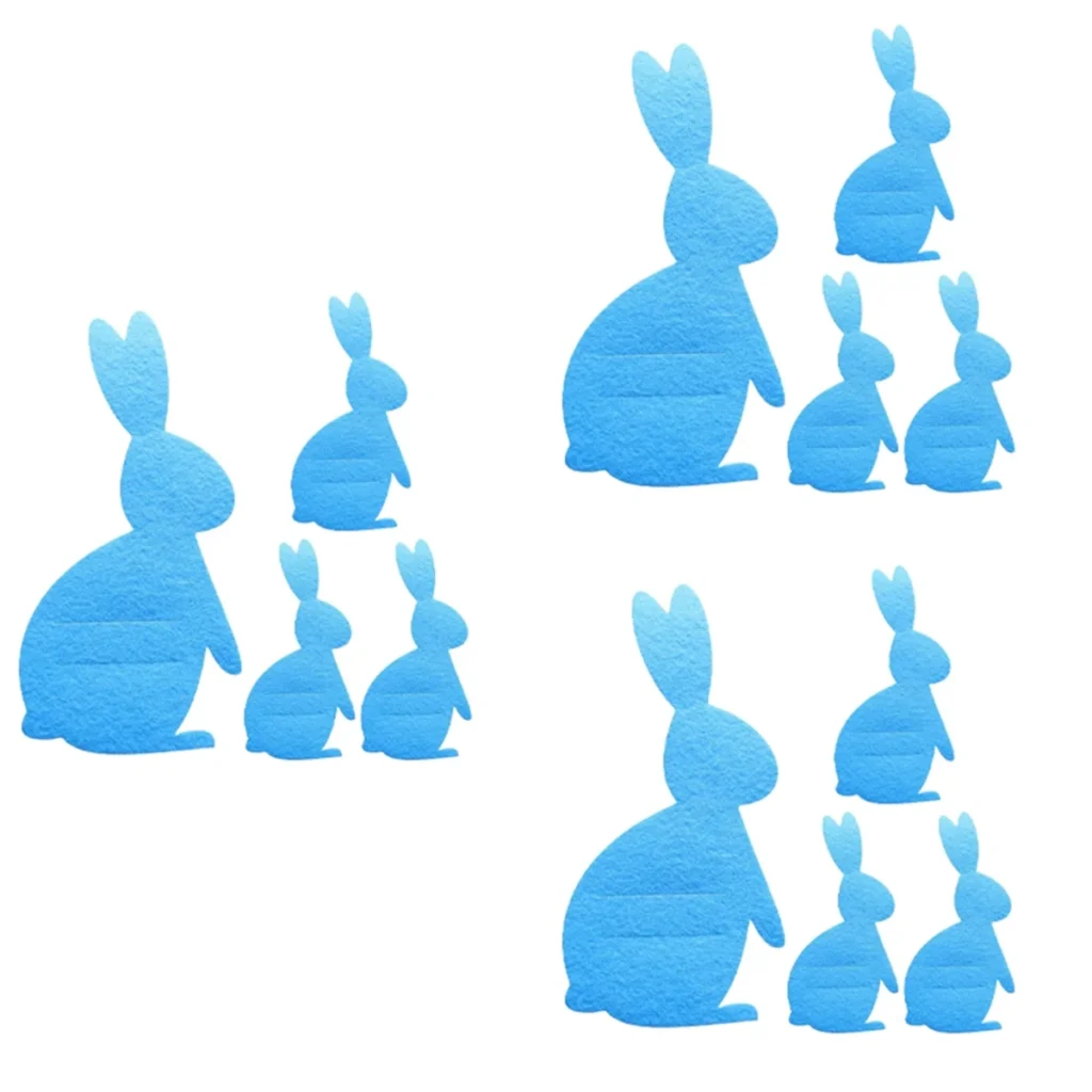 ATTU Bolsa de almacenamiento de cubiertos Juego de cubiertos de conejito de Pascua Bolsa para cuchillos y tenedores Accesorios de vajilla decorativos de Pascua feliz Azul