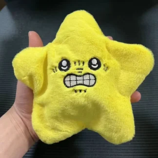 Juguete de peluche de estrellas de salto en movimiento enfadado, estrella de expresión de corazón Pentagonal amarillo lindo, felpa suave, Kawaii, divertido, regalo para niños y adultos