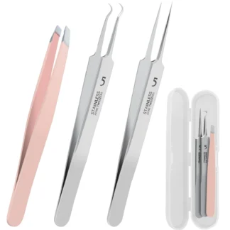 Pinzas para quitar espinillas, pinzas para el cabello encarnado, extractor de espinillas y espinillas de precisión, pinzas para clips celulares, pinzas para mujeres