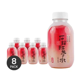 LIUYANG-agua de Granada roja Ginseng, 8 paquetes de 11,16 floz, activación de vitalidad, Nemesis de búho nocturno