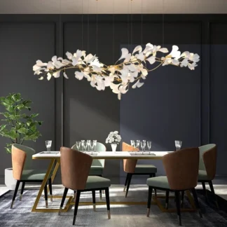 Candelabros LED de Ginkgo de lujo modernos, luces colgantes para el hogar, comedor, decoración de Hotel, restaurante, accesorio de luces elegante