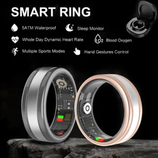 Lenovo R18 anillo inteligente oxígeno en sangre monitoreo de salud del ritmo cardíaco tecnología negra anillo Bluetooth 5ATM impermeable para hombres y mujeres