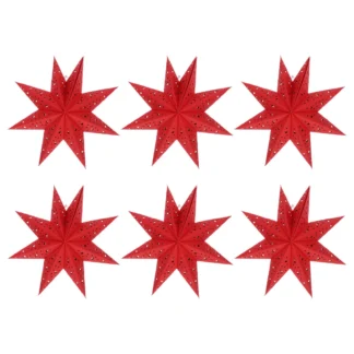 Colgante de estrella hueca, estrella 3D, Navidad, Ramadán, decoración de fiesta musulmana, adorno plegable, 6 uds.