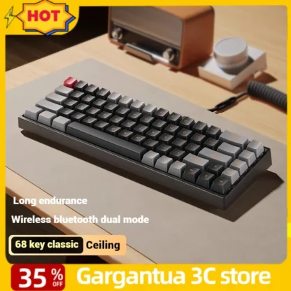 Teclado mecánico inalámbrico J20pro, teclado para juegos de 68 teclas, modo Dual, Hotswap, batería de larga duración de 1000hz, accesorios para jugadores de oficina