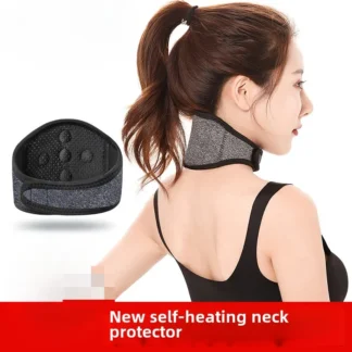 Envoltura magnética para el cuello con autocalentamiento, soporte cervical tenormalino ajustable para comodidad con aire acondicionado y alivio del dolor de cuello