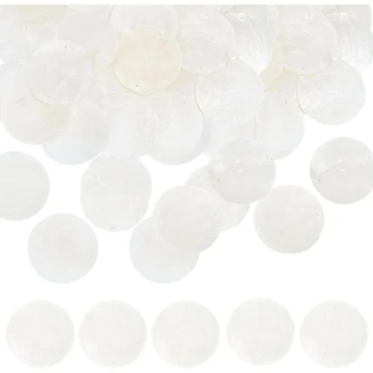 50 Uds. De dijes de concha, conchas de Capiz, conector de concha Natural a granel, dijes de enlace redondos planos, kit de fabricación de eslabones de concha blanca