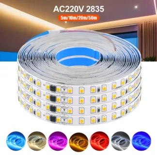 Tira de luces Led Flexible para decoración del hogar, cinta de luz resistente al agua IP44, 220V, 230V, SMD 2835, 120Led, 9 colores, 5m, 10m, 20m, 50m