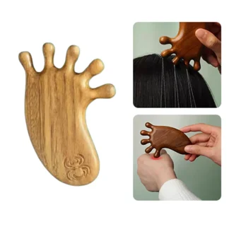 Masajeador Gua Sha para el cuero cabelludo, moldeador de nariz, peines de dientes anchos de sándalo de madera Natural, herramienta de masaje para raspar Guasha, 1 Uds.