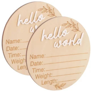 Placa conmemorativa para recién nacido, señal de anuncios de nacimiento de bebé para regalo de nombre del Hospital, tablones de anuncios para guardería, 2 uds.