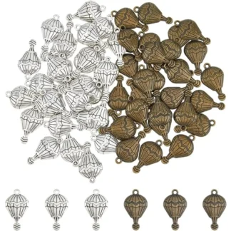 Dijes de globos aerostáticos, colgantes de aleación de plata antigua, globos tibetanos, dijes temáticos de aventura para kit de fabricación de joyas