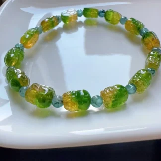 Pulsera de cuentas transparentes de turmalina verde amarilla Natural, 9,4/7,1/5,9mm, turmalina de sandía, joyería para hombres y mujeres AAAAAAA
