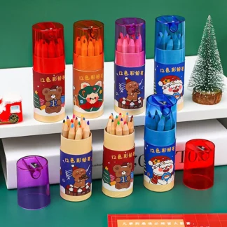 Kit de lápices de madera de Navidad para niños, papelería Kawaii, lápiz de escritura para estudiantes, suministros de oficina, 6/12 Uds.