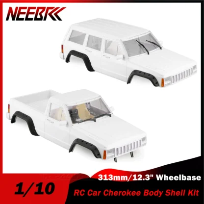 1/10 coche teledirigido, distancia entre ejes de 313mm/12,3 ", Kit de carcasa de carrocería Cherokee, camioneta para vehículo todoterreno Axial SCX10 y SCX10 II 90046