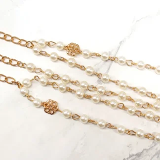 Accesorios para el cabello Boho cabeza cadena lazos perla frente señorita adornos de boda joyas