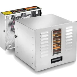 DEH-1200W-XLS deshidratador de alimentos Digital de acero inoxidable, grado comercial, 10 bandejas, 1200 vatios, 165 grados, Fahrenheit
