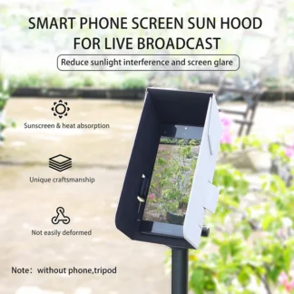 Parasol plegable para teléfono inteligente, pantalla de Monitor, tablero de sombra, accesorios de conexión de trípode para transmisión en vivo al aire libre, Vlog
