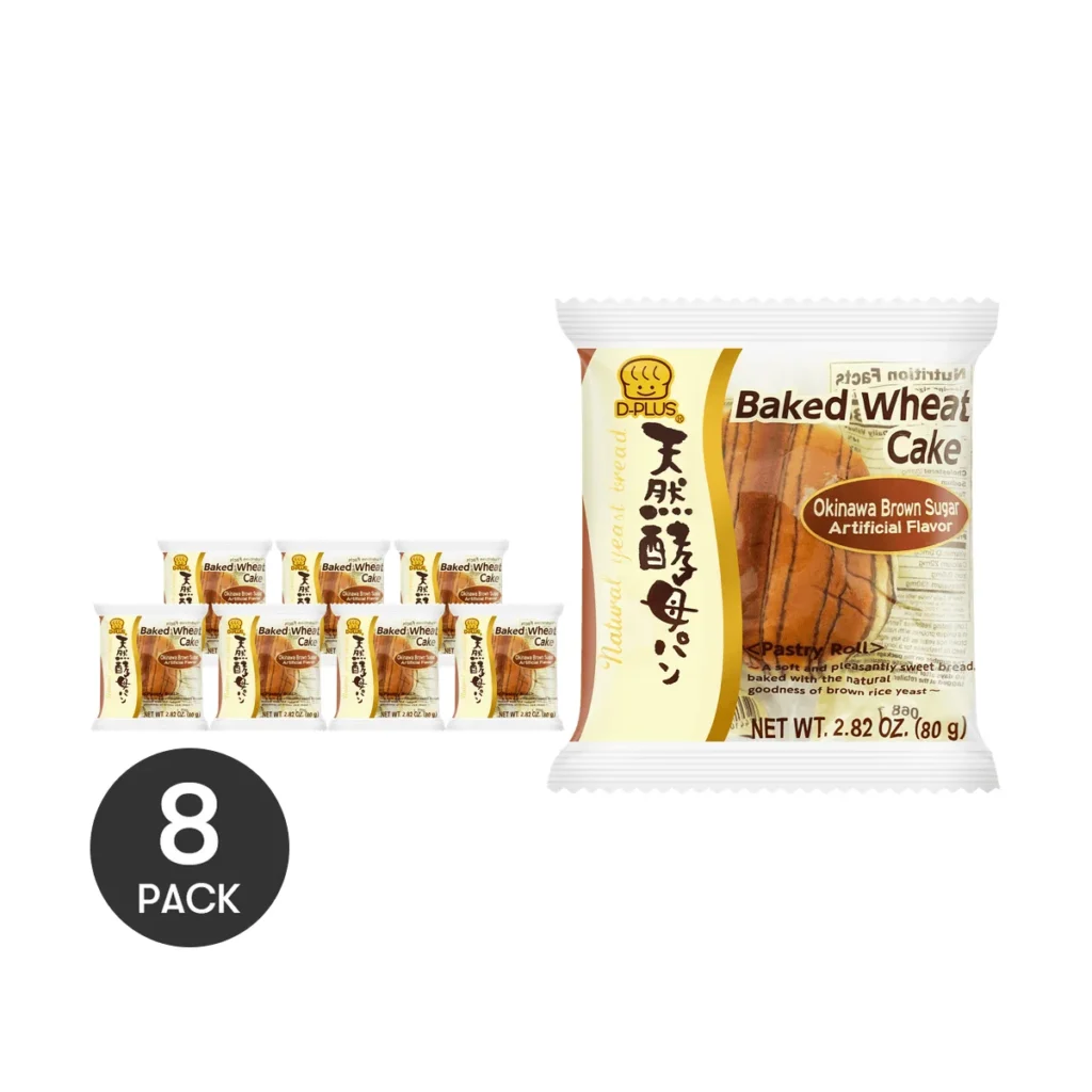 D-PLUS-pan de levadura Natural de azúcar marrón Okinawa, 2,82 oz cada uno, auténtico sabor japonés, 8 paquetes