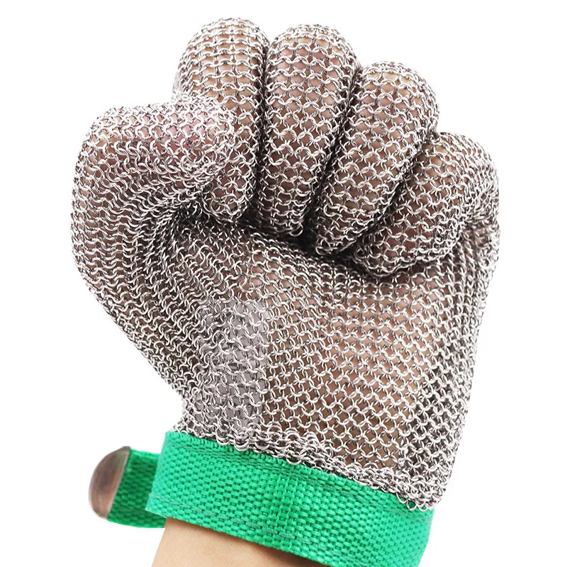 Guantes de malla con anillo de acero inoxidable AAA +, anticorte, resistente a cuchillos, cadena de correo, protección de manos, guante de carnicero de cocina