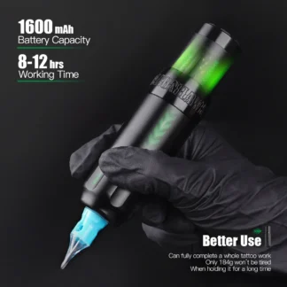 Mástil Dragonhawk X5, batería inalámbrica, Motor sin escobillas, pluma de tatuaje rotativa, pantalla LED de carrera de 4,0mm, máquina de arte corporal para maquillaje permanente