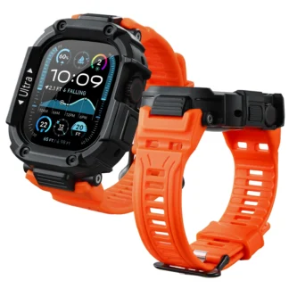 Oatsbasf para Apple Watch Ultra 1/2 49mm funda protectora de marco funda protectora de parachoques de borde integral para iWatch Series 1 2