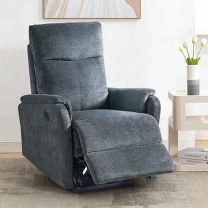 Pequeño sillón reclinable eléctrico, silla reclinable de tela transpirable, puertos USB, asientos eléctricos de cine en casa, sillones reclinables para pequeños
