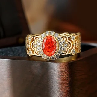 Conjunto de anillos de plata 925 con diamantes de alto carbono para mujer, set de anillos italianos de color Fanta ahuecados, corte retro y nicho