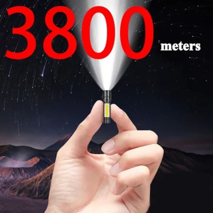 Mini linterna Led recargable, luz de trabajo superbrillante, 3 modos, impermeable, portátil, COB, táctica, linterna de Camping con zoom