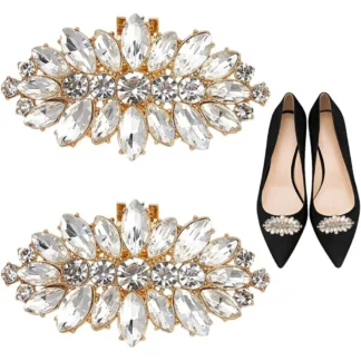 Clips para zapatos de flores con diamantes de imitación, Clip para zapatos de cristal de aleación, hebillas de flores florales brillantes desmontables para boda, kit plano y de fabricación