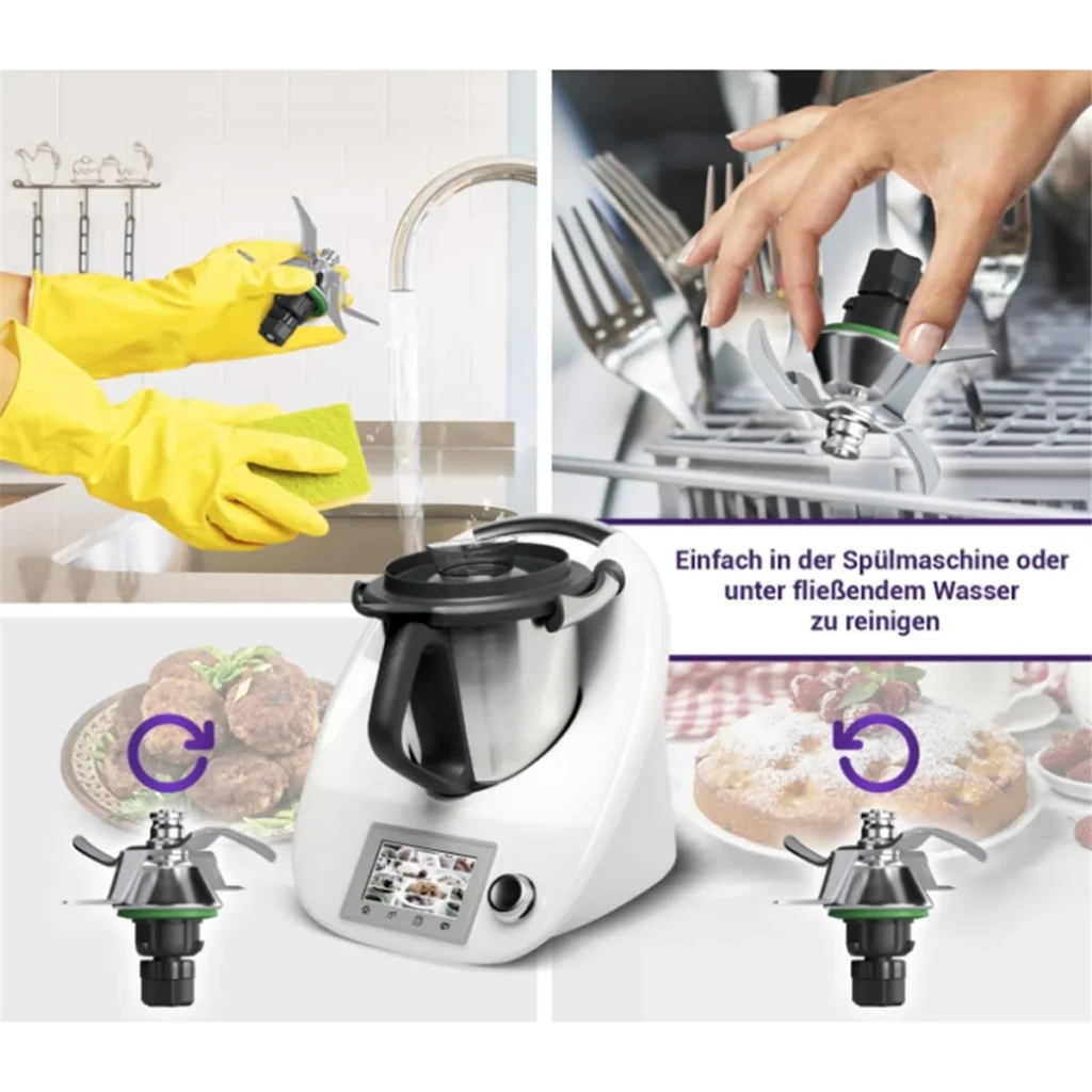 Cuchilla de repuesto para Vorwerk Thermomix TM5 TM6, accesorios para procesador de alimentos, piezas de cabezal de cuchillo de acero inoxidable