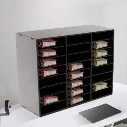Organizador de archivos de escritorio duradero con 24/36 compartimentos, construcción robusta de PVC, resistente a la humedad y los arañazos, para oficina,