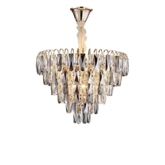 Candelabros de techo LED dorados elegantes, lámpara colgante de cristal moderna de lujo para sala de estar, decoración del hogar y Hotel, accesorios de iluminación