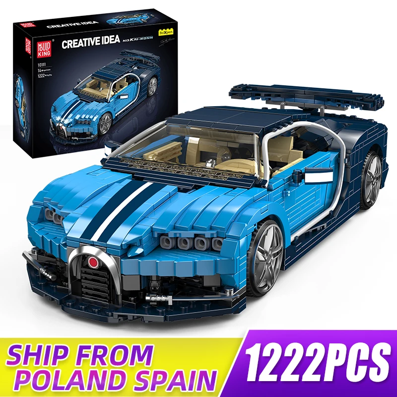 MOLD KING-bloques de construcción técnicos Bugattier, modelo de coche de carreras Hypercar, vehículo de montar, ladrillos, juguetes para niños