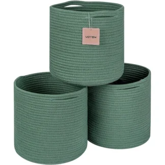 Vezon cubos de almacenamiento, cestas, contenedores, organizador, 11x11x11 pulgadas, apto para 12x12 pulgadas, organizador de almacenamiento de cubos, estantería, Sto de algodón tejido duradero