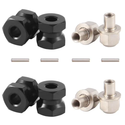 Adaptador de cubo de rueda hexagonal de aluminio, 4 piezas, 12Mm, acoplador de extensión para 1/10 RC Car Crawler SCX10 D90