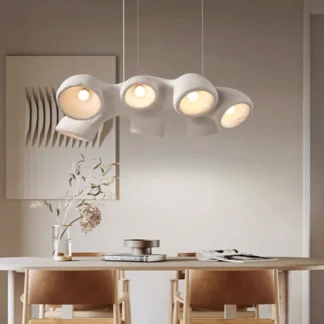 Luces colgantes irregulares E27 para sala de estar, lámpara colgante blanca brillante, accesorio de lámpara de suspensión para vestíbulo, luz nórdica para comedor