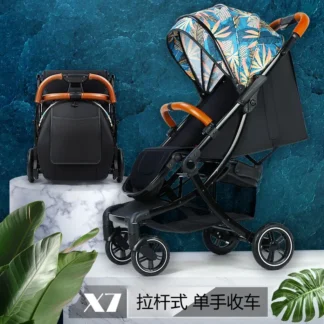 Cochecitos de bebé portátiles, pueden sentarse o acostarse, cochecitos plegables para niños, cochecitos de cuatro ruedas con absorción de golpes